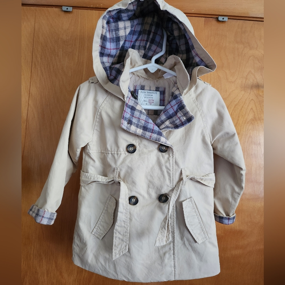 Zara BabyGirl 18/24 Months Trench Coat - Picture 3 of 13